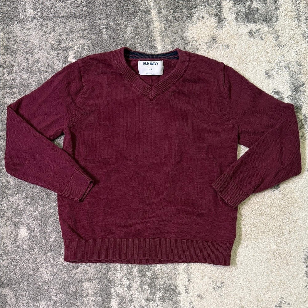 Old Navy Boys Maroon V-Neck Sweater